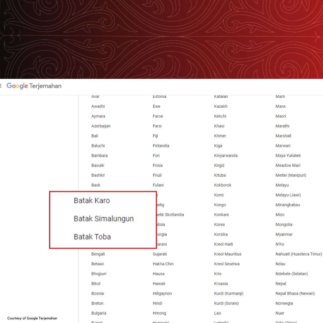 Bahasa Batak di Google Translate