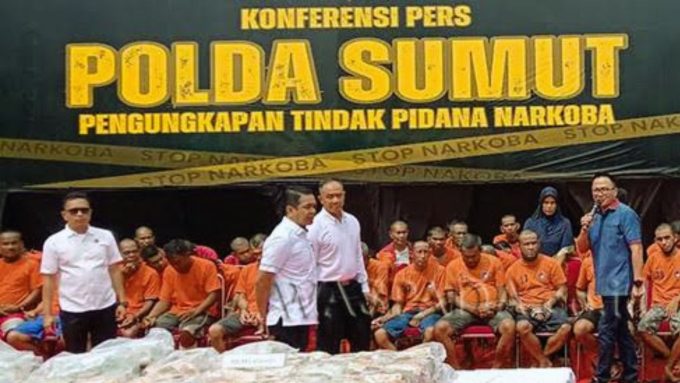 Polda Sumut ringkus 37 tersangka narkotika.