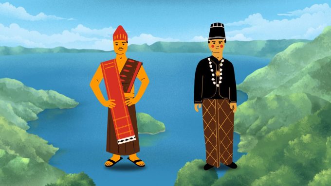 Ilustrasi suku Batak Toba dan Jawa.