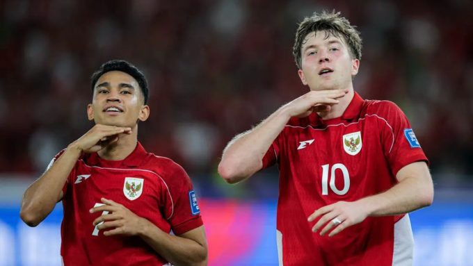 Selebrasi Ole Romeny usai menjebol gawang Bahrain (Bagaskara Lazuardi /bola.com)